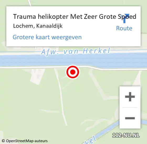 Locatie op kaart van de 112 melding: Trauma helikopter Met Zeer Grote Spoed Naar Lochem, Kanaaldijk op 22 juni 2024 13:22