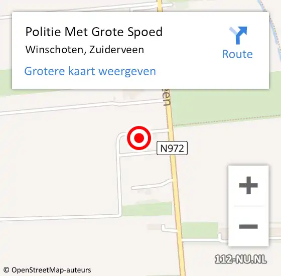 Locatie op kaart van de 112 melding: Politie Met Grote Spoed Naar Winschoten, Zuiderveen op 22 juni 2024 13:38