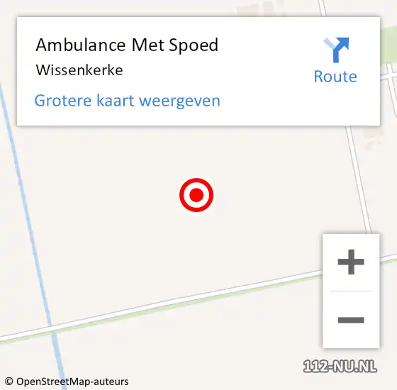 Locatie op kaart van de 112 melding: Ambulance Met Spoed Naar Wissenkerke op 22 juni 2024 13:52