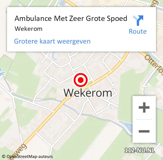 Locatie op kaart van de 112 melding: Ambulance Met Zeer Grote Spoed Naar Wekerom op 22 juni 2024 14:18