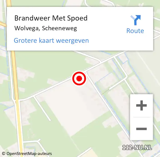 Locatie op kaart van de 112 melding: Brandweer Met Spoed Naar Wolvega, Scheeneweg op 22 juni 2024 14:43