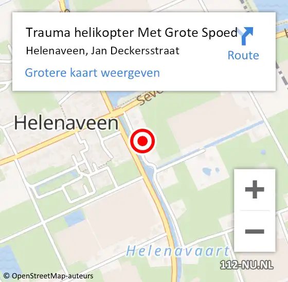 Locatie op kaart van de 112 melding: Trauma helikopter Met Grote Spoed Naar Helenaveen, Jan Deckersstraat op 22 juni 2024 14:44