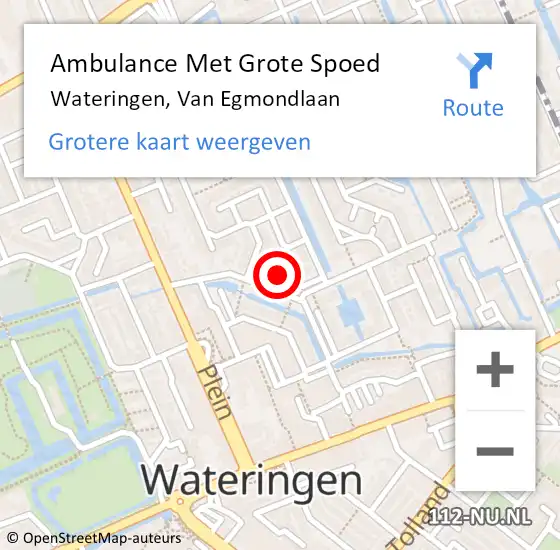 Locatie op kaart van de 112 melding: Ambulance Met Grote Spoed Naar Wateringen, Van Egmondlaan op 22 juni 2024 15:09