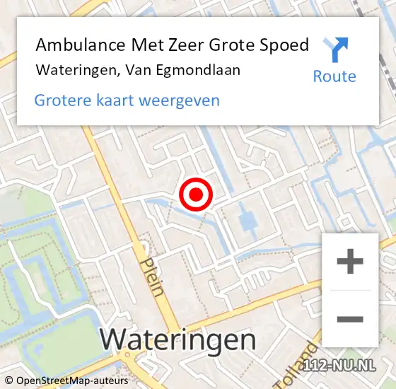 Locatie op kaart van de 112 melding: Ambulance Met Zeer Grote Spoed Naar Wateringen, Van Egmondlaan op 22 juni 2024 15:10