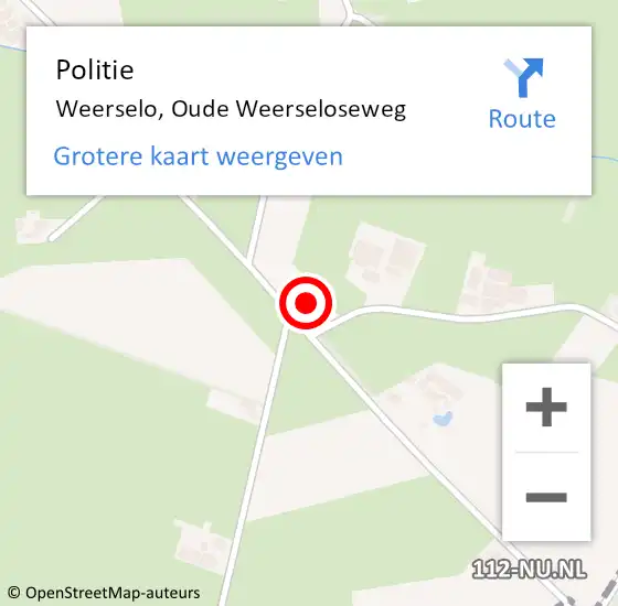 Locatie op kaart van de 112 melding: Politie Weerselo, Oude Weerseloseweg op 22 juni 2024 15:36