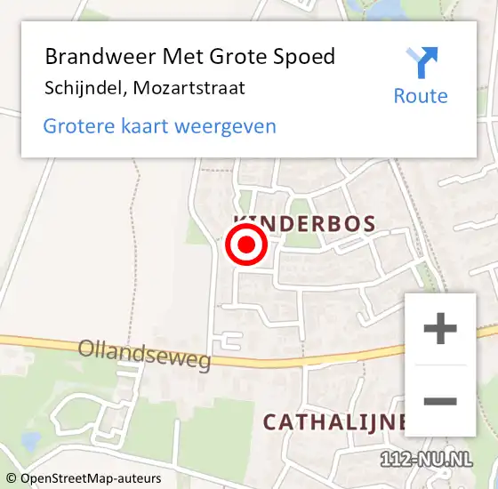 Locatie op kaart van de 112 melding: Brandweer Met Grote Spoed Naar Schijndel, Mozartstraat op 22 juni 2024 15:37