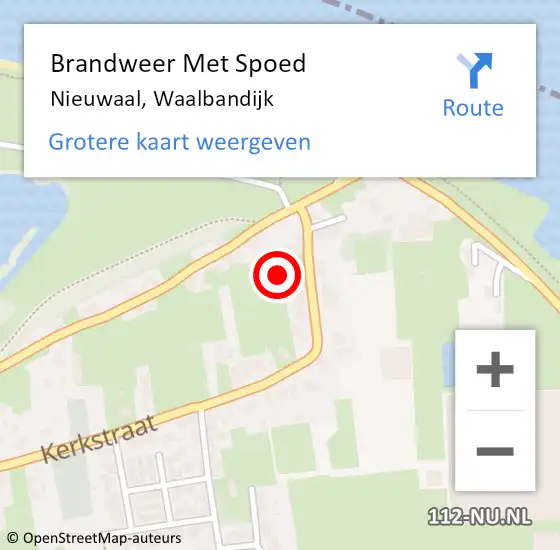 Locatie op kaart van de 112 melding: Brandweer Met Spoed Naar Nieuwaal, Waalbandijk op 22 juni 2024 15:51