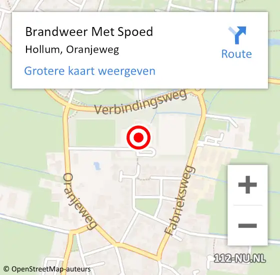 Locatie op kaart van de 112 melding: Brandweer Met Spoed Naar Hollum, Oranjeweg op 22 juni 2024 15:56