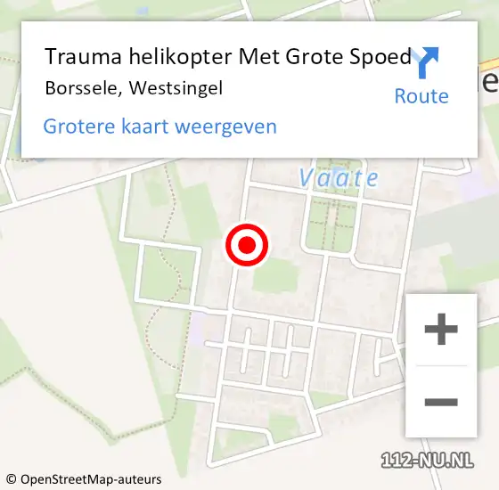 Locatie op kaart van de 112 melding: Trauma helikopter Met Grote Spoed Naar Borssele, Westsingel op 22 juni 2024 16:03