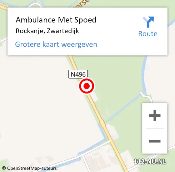 Locatie op kaart van de 112 melding: Ambulance Met Spoed Naar Rockanje, Zwartedijk op 22 juni 2024 17:08