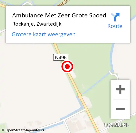 Locatie op kaart van de 112 melding: Ambulance Met Zeer Grote Spoed Naar Rockanje, Zwartedijk op 22 juni 2024 17:09