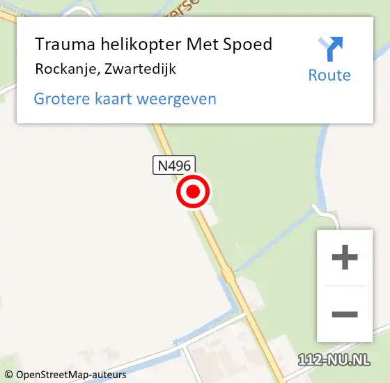 Locatie op kaart van de 112 melding: Trauma helikopter Met Spoed Naar Rockanje, Zwartedijk op 22 juni 2024 17:14