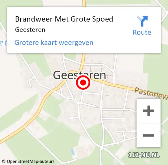 Locatie op kaart van de 112 melding: Brandweer Met Grote Spoed Naar Geesteren op 22 juni 2024 18:07