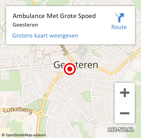 Locatie op kaart van de 112 melding: Ambulance Met Grote Spoed Naar Geesteren op 22 juni 2024 18:09