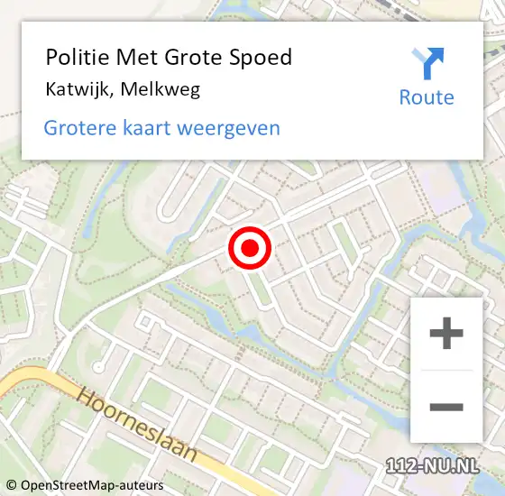 Locatie op kaart van de 112 melding: Politie Met Grote Spoed Naar Katwijk, Melkweg op 22 juni 2024 18:10