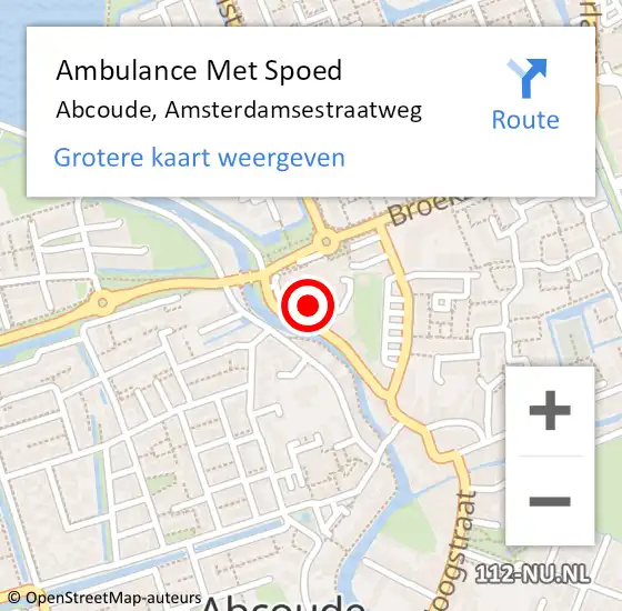 Locatie op kaart van de 112 melding: Ambulance Met Spoed Naar Abcoude, Amsterdamsestraatweg op 22 juni 2024 18:22