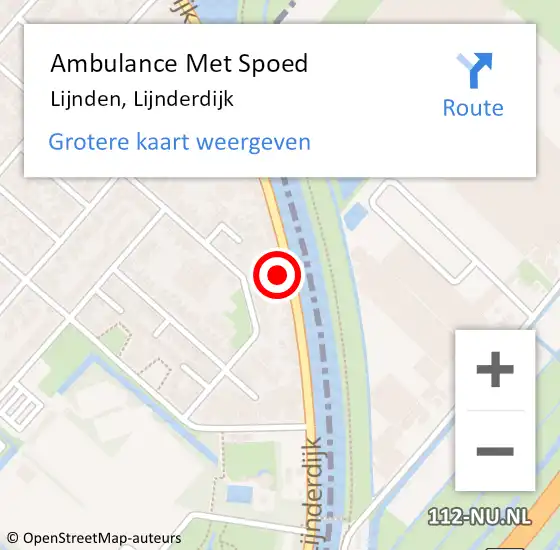 Locatie op kaart van de 112 melding: Ambulance Met Spoed Naar Lijnden, Lijnderdijk op 22 juni 2024 18:33