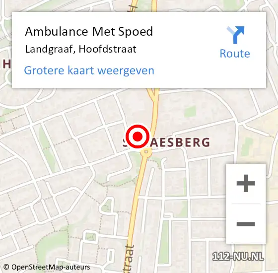 Locatie op kaart van de 112 melding: Ambulance Met Spoed Naar Landgraaf, Hoofdstraat op 10 oktober 2014 11:43