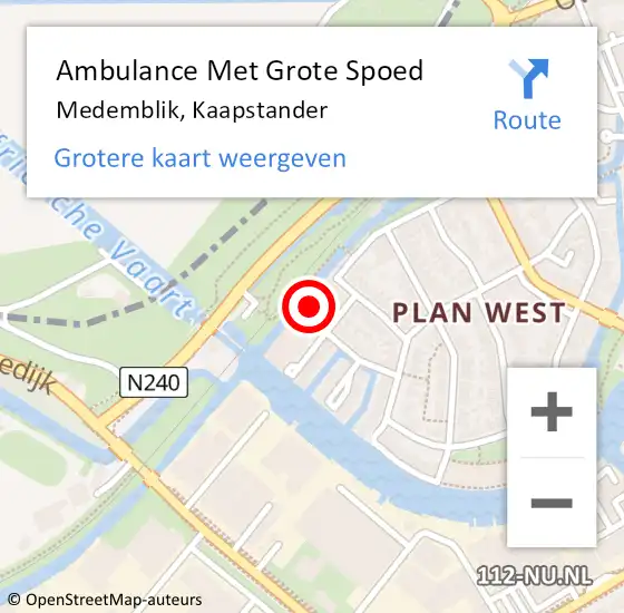 Locatie op kaart van de 112 melding: Ambulance Met Grote Spoed Naar Medemblik, Kaapstander op 22 juni 2024 20:00