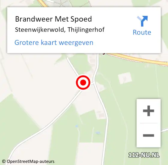 Locatie op kaart van de 112 melding: Brandweer Met Spoed Naar Steenwijkerwold, Thijlingerhof op 22 juni 2024 20:34