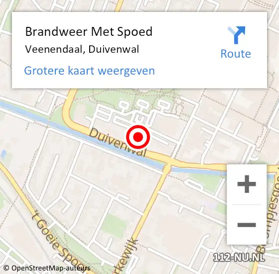 Locatie op kaart van de 112 melding: Brandweer Met Spoed Naar Veenendaal, Duivenwal op 22 juni 2024 21:44