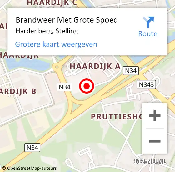 Locatie op kaart van de 112 melding: Brandweer Met Grote Spoed Naar Hardenberg, Stelling op 22 juni 2024 21:48