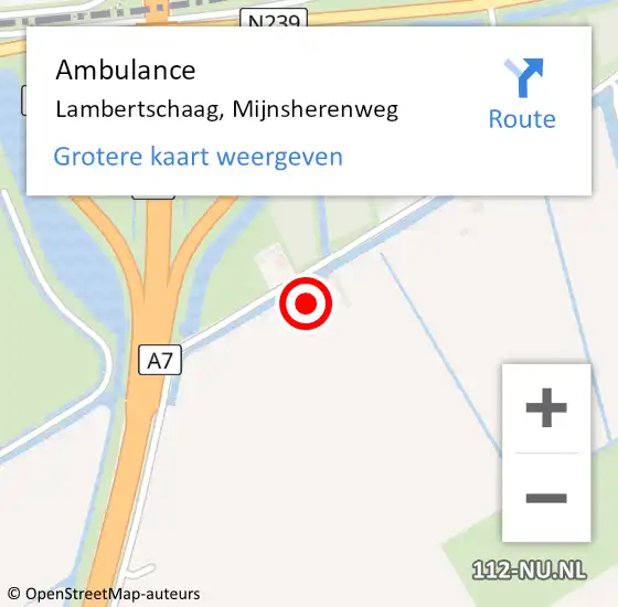 Locatie op kaart van de 112 melding: Ambulance Lambertschaag, Mijnsherenweg op 22 juni 2024 22:01