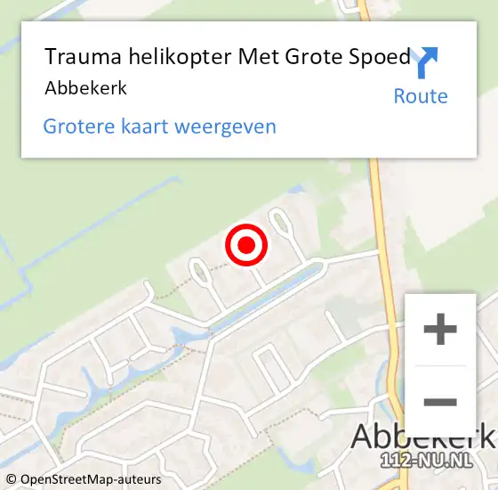 Locatie op kaart van de 112 melding: Trauma helikopter Met Grote Spoed Naar Abbekerk op 22 juni 2024 22:04