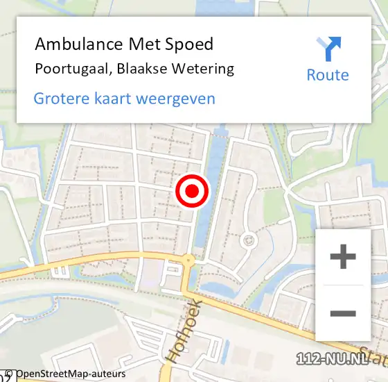 Locatie op kaart van de 112 melding: Ambulance Met Spoed Naar Poortugaal, Blaakse Wetering op 22 juni 2024 22:20