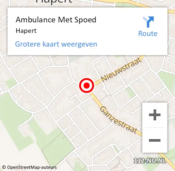 Locatie op kaart van de 112 melding: Ambulance Met Spoed Naar Hapert op 22 juni 2024 22:51