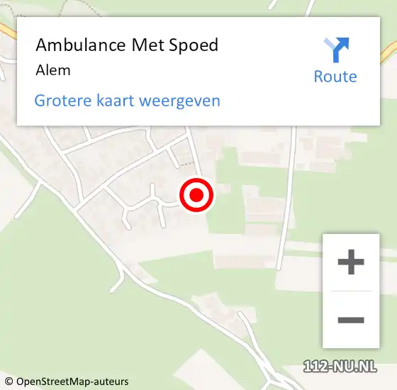 Locatie op kaart van de 112 melding: Ambulance Met Spoed Naar Alem op 22 juni 2024 22:55