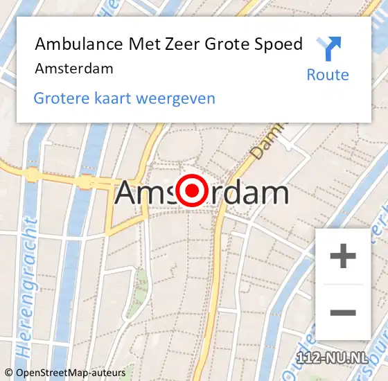 Locatie op kaart van de 112 melding: Ambulance Met Zeer Grote Spoed Naar Amsterdam op 22 juni 2024 23:03