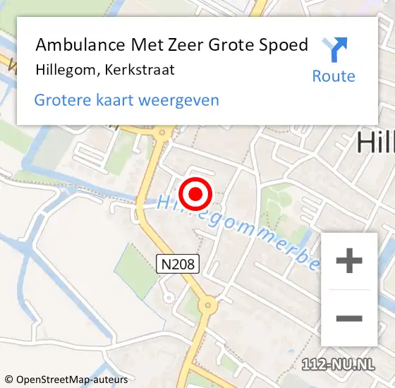 Locatie op kaart van de 112 melding: Ambulance Met Zeer Grote Spoed Naar Hillegom, Kerkstraat op 22 juni 2024 23:33