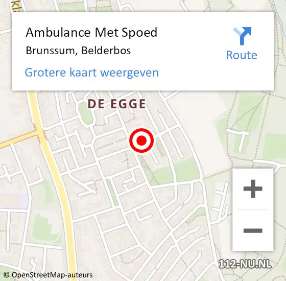 Locatie op kaart van de 112 melding: Ambulance Met Spoed Naar Brunssum, Belderbos op 10 oktober 2014 12:05