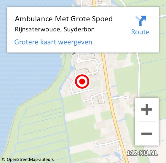 Locatie op kaart van de 112 melding: Ambulance Met Grote Spoed Naar Rijnsaterwoude, Suyderbon op 22 juni 2024 23:38