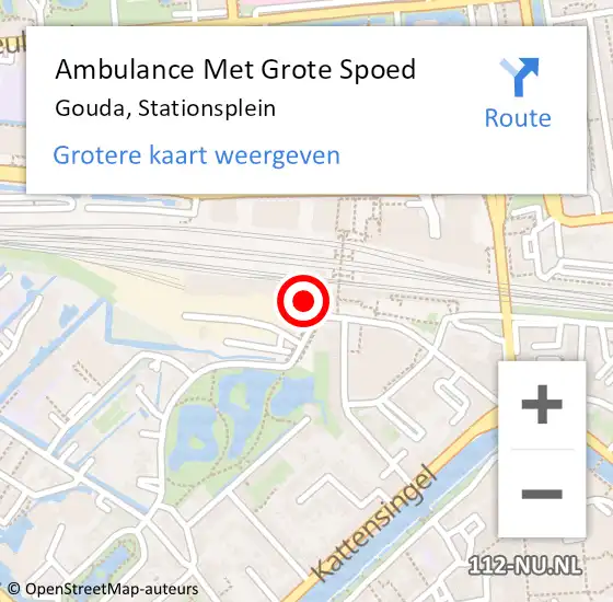 Locatie op kaart van de 112 melding: Ambulance Met Grote Spoed Naar Gouda, Stationsplein op 22 juni 2024 23:56