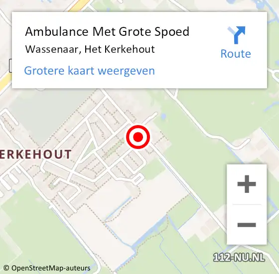 Locatie op kaart van de 112 melding: Ambulance Met Grote Spoed Naar Wassenaar, Het Kerkehout op 22 juni 2024 23:57