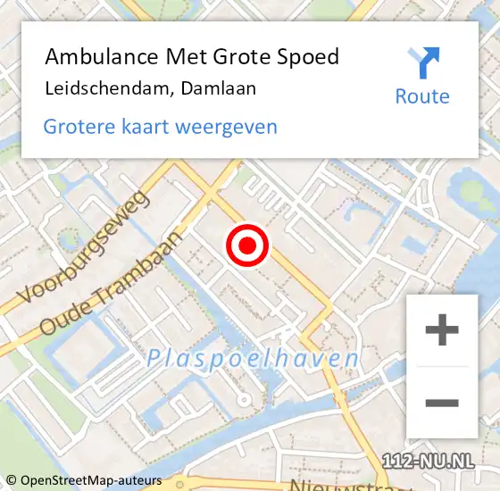 Locatie op kaart van de 112 melding: Ambulance Met Grote Spoed Naar Leidschendam, Damlaan op 23 juni 2024 00:03