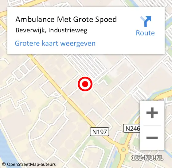 Locatie op kaart van de 112 melding: Ambulance Met Grote Spoed Naar Beverwijk, Industrieweg op 23 juni 2024 00:03