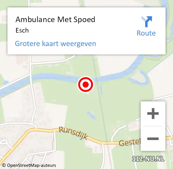 Locatie op kaart van de 112 melding: Ambulance Met Spoed Naar Esch op 23 juni 2024 00:08