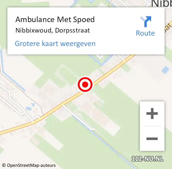 Locatie op kaart van de 112 melding: Ambulance Met Spoed Naar Nibbixwoud, Dorpsstraat op 23 juni 2024 00:12