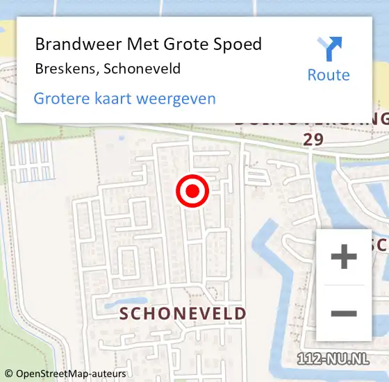 Locatie op kaart van de 112 melding: Brandweer Met Grote Spoed Naar Breskens, Schoneveld op 23 juni 2024 00:13