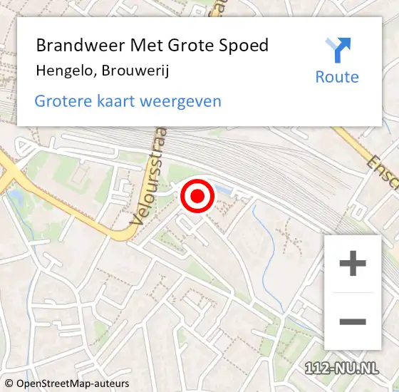 Locatie op kaart van de 112 melding: Brandweer Met Grote Spoed Naar Hengelo, Brouwerij op 23 juni 2024 00:28