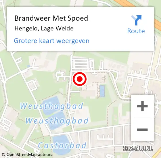 Locatie op kaart van de 112 melding: Brandweer Met Spoed Naar Hengelo, Lage Weide op 23 juni 2024 00:32