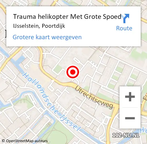 Locatie op kaart van de 112 melding: Trauma helikopter Met Grote Spoed Naar IJsselstein, Poortdijk op 23 juni 2024 00:33