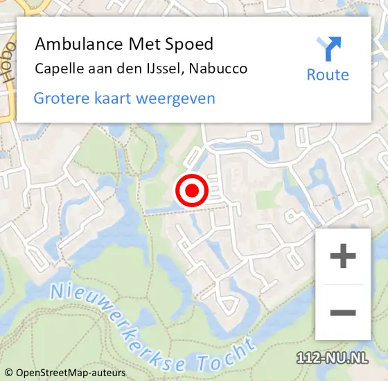 Locatie op kaart van de 112 melding: Ambulance Met Spoed Naar Capelle aan den IJssel, Nabucco op 23 juni 2024 00:46