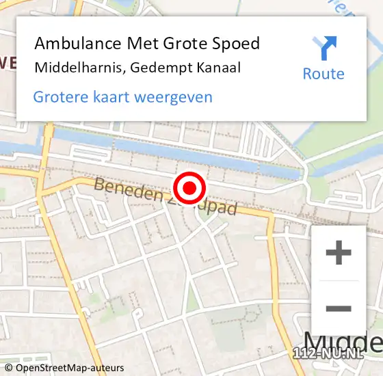 Locatie op kaart van de 112 melding: Ambulance Met Grote Spoed Naar Middelharnis, Gedempt Kanaal op 23 juni 2024 01:47