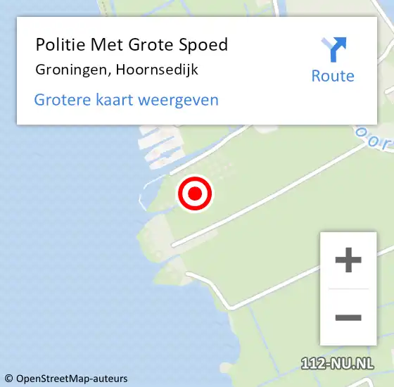 Locatie op kaart van de 112 melding: Politie Met Grote Spoed Naar Groningen, Hoornsedijk op 23 juni 2024 01:52