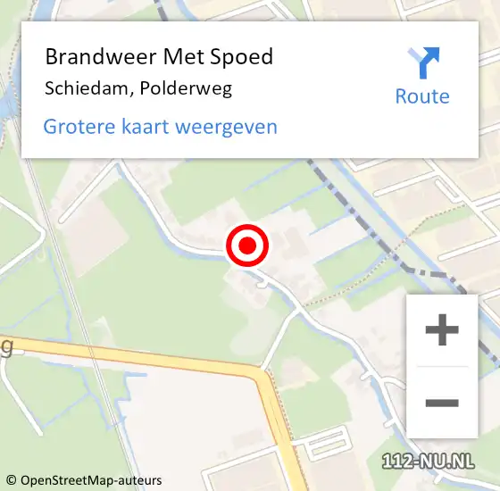 Locatie op kaart van de 112 melding: Brandweer Met Spoed Naar Schiedam, Polderweg op 23 juni 2024 02:16