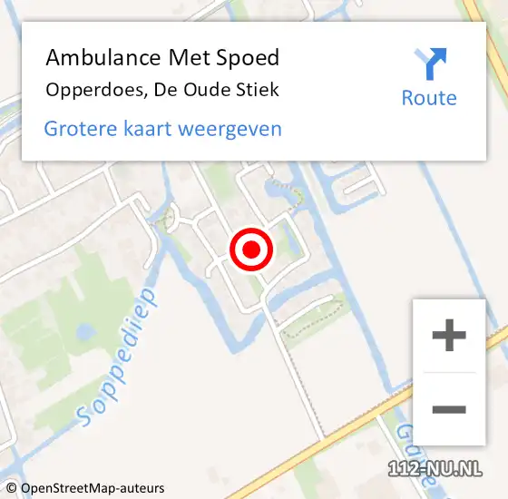 Locatie op kaart van de 112 melding: Ambulance Met Spoed Naar Opperdoes, De Oude Stiek op 23 juni 2024 02:42